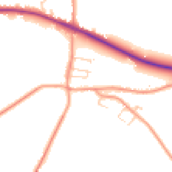Daytime road noise heatmap for SO40 2LL