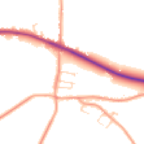 Daytime road noise heatmap for SO40 2LQ