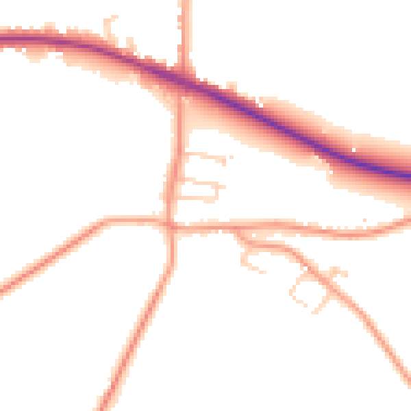 Daytime road noise heatmap for SO40 2LU