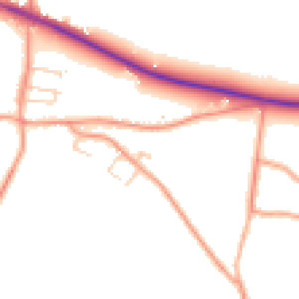 Daytime road noise heatmap for SO40 2LW