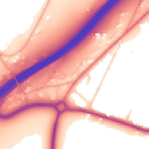 Daytime road noise heatmap for SO40 2LZ