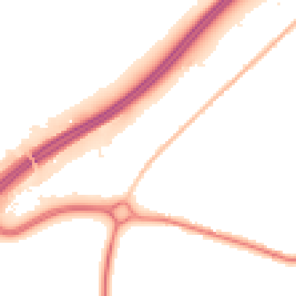 Night-time road noise heatmap for SO40 2LZ