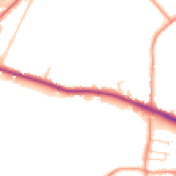 Daytime road noise heatmap for SO40 2NF