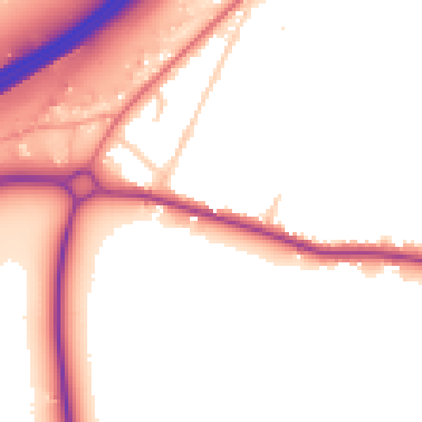 Daytime road noise heatmap for SO40 2NG