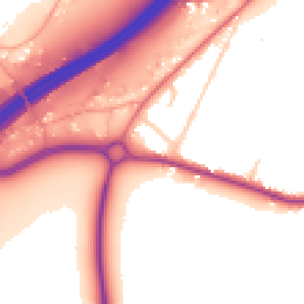 Daytime road noise heatmap for SO40 2NH