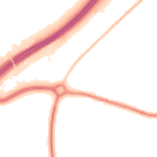Night-time road noise heatmap for SO40 2NJ