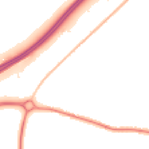 Night-time road noise heatmap for SO40 2NL