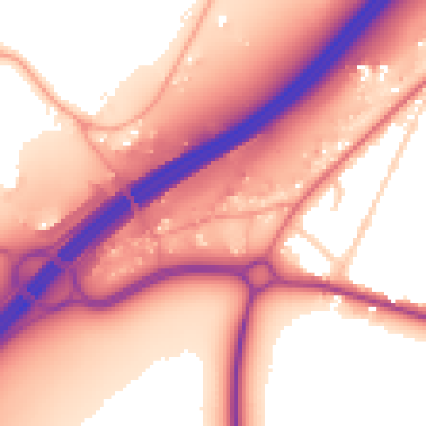 Daytime road noise heatmap for SO40 2NP