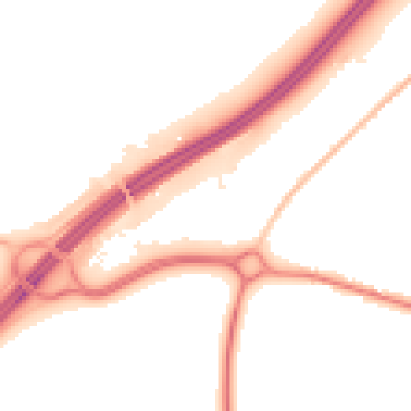 Night-time road noise heatmap for SO40 2NP