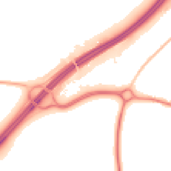 Night-time road noise heatmap for SO40 2NQ