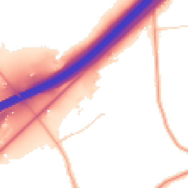 Daytime road noise heatmap for SO40 2PB