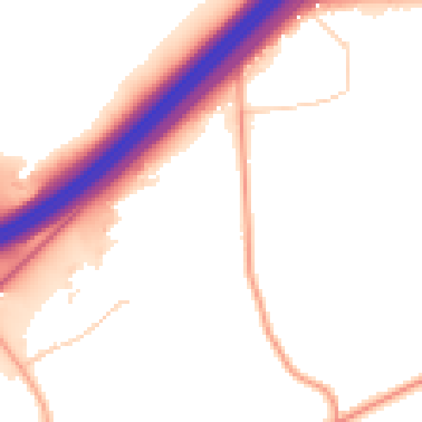 Daytime road noise heatmap for SO40 2PD