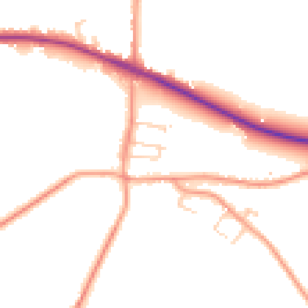 Daytime road noise heatmap for SO40 2PN
