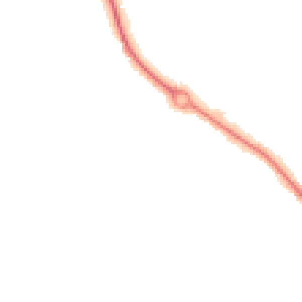 Night-time road noise heatmap for SO40 2QH