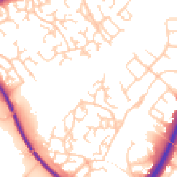Daytime road noise heatmap for SO40 2QR