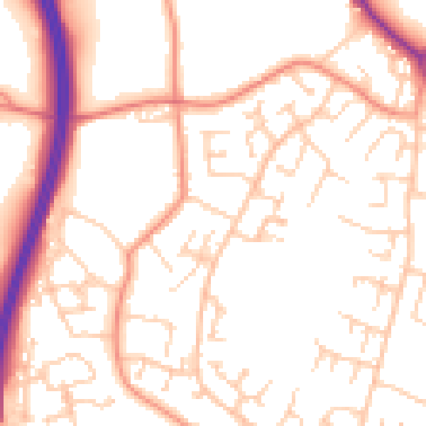 Daytime road noise heatmap for SO40 2RG