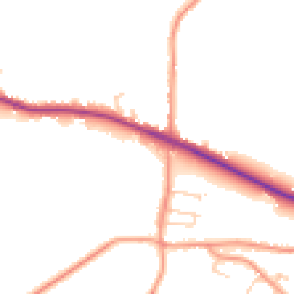 Daytime road noise heatmap for SO40 2SA