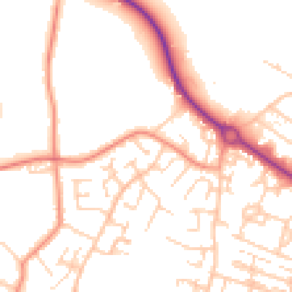 Daytime road noise heatmap for SO40 2SB
