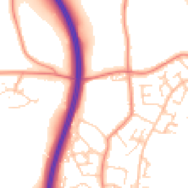 Daytime road noise heatmap for SO40 2TD