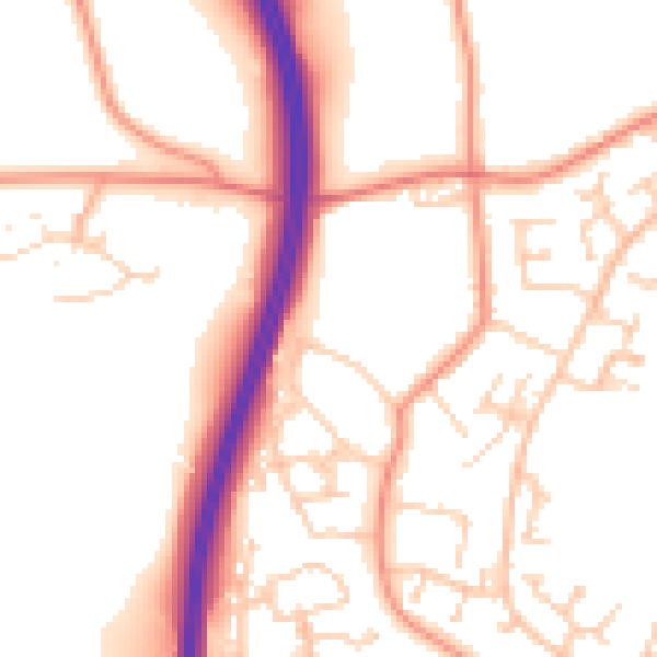 Daytime road noise heatmap for SO40 2TE