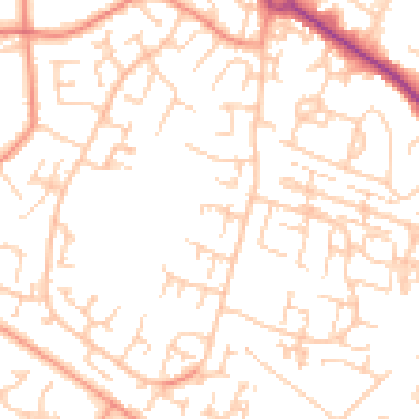 Daytime road noise heatmap for SO40 2TL