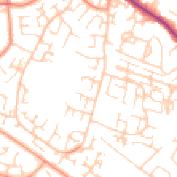 Daytime road noise heatmap for SO40 2TN