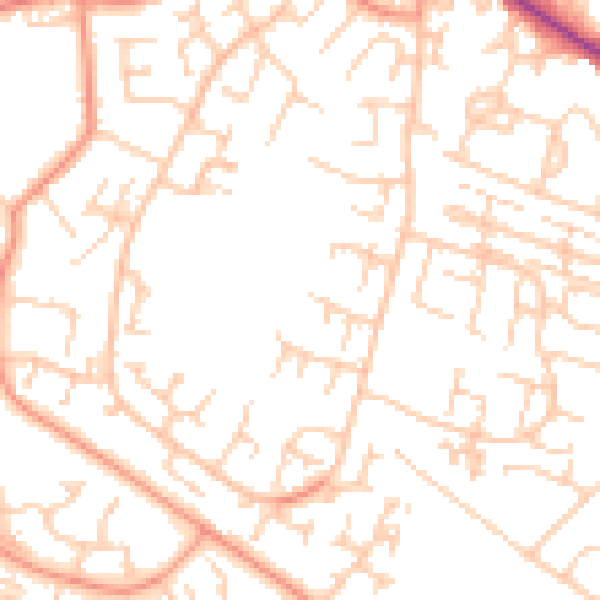 Daytime road noise heatmap for SO40 2TP