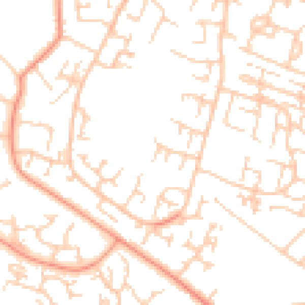 Daytime road noise heatmap for SO40 2UQ