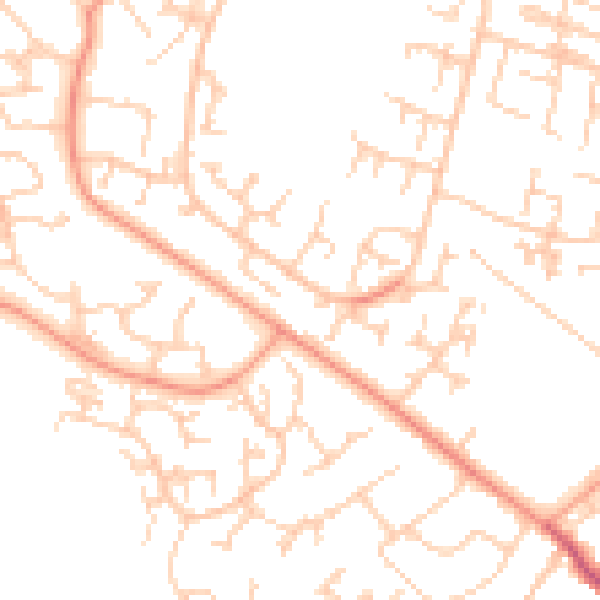 Daytime road noise heatmap for SO40 2UR