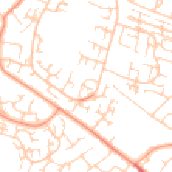 Daytime road noise heatmap for SO40 2UT