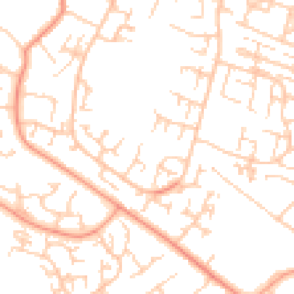 Daytime road noise heatmap for SO40 2UX