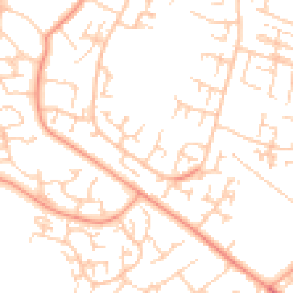 Daytime road noise heatmap for SO40 2UY