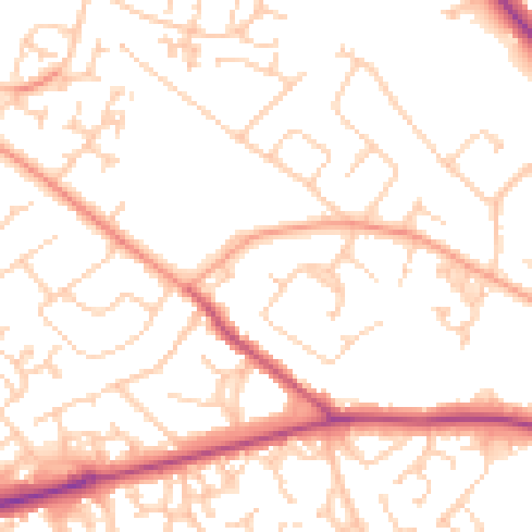 Daytime road noise heatmap for SO40 3FY