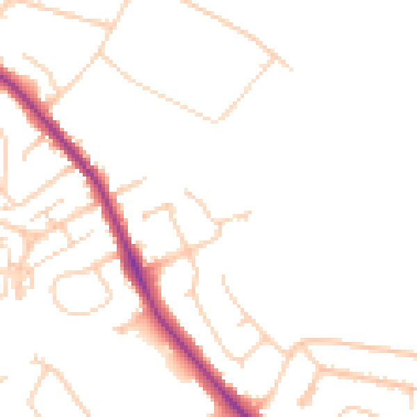 Daytime road noise heatmap for SO40 3GG