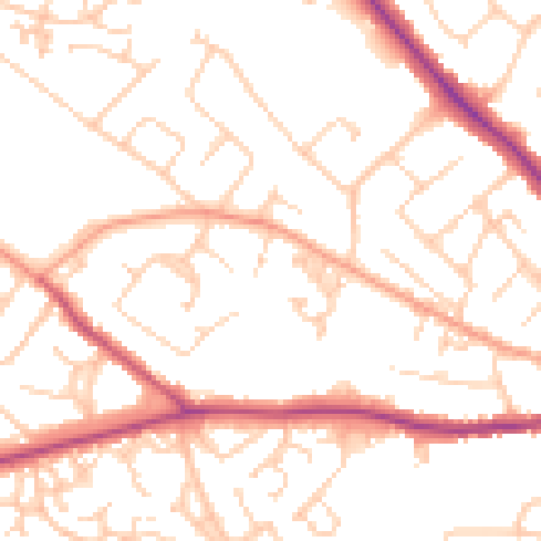 Daytime road noise heatmap for SO40 3GW