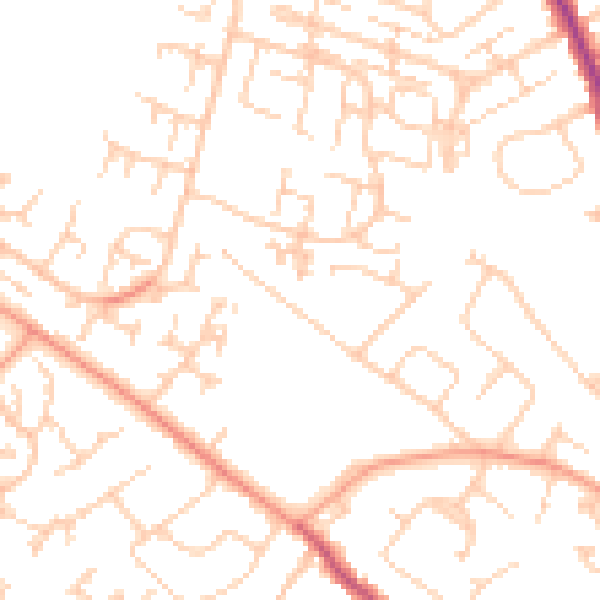 Daytime road noise heatmap for SO40 3HT