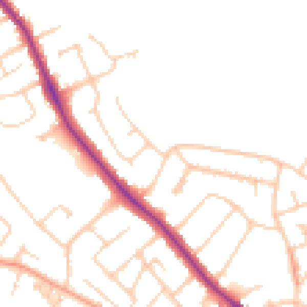 Daytime road noise heatmap for SO40 3LT