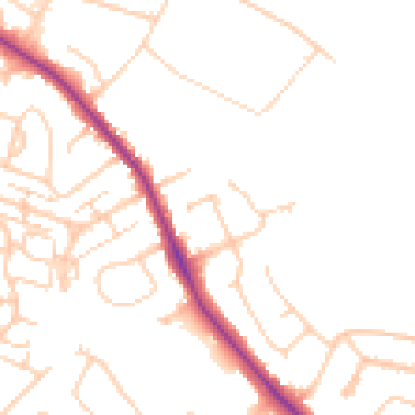 Daytime road noise heatmap for SO40 3NX