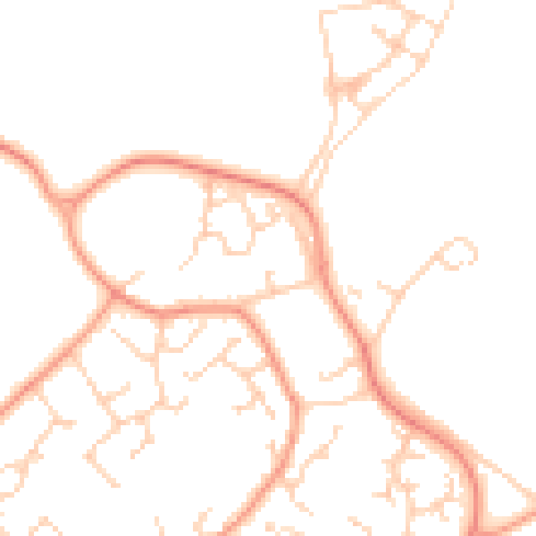 Daytime road noise heatmap for SO40 4AY