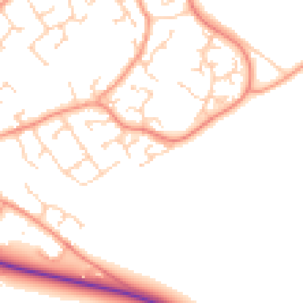 Daytime road noise heatmap for SO40 4PA