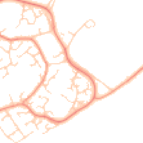 Daytime road noise heatmap for SO40 4SL