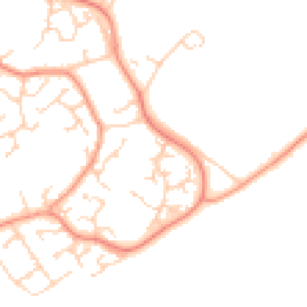 Daytime road noise heatmap for SO40 4SN
