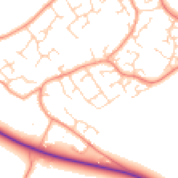 Daytime road noise heatmap for SO40 4TS