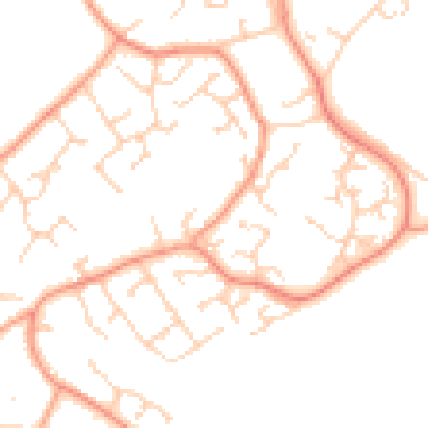 Daytime road noise heatmap for SO40 4UZ