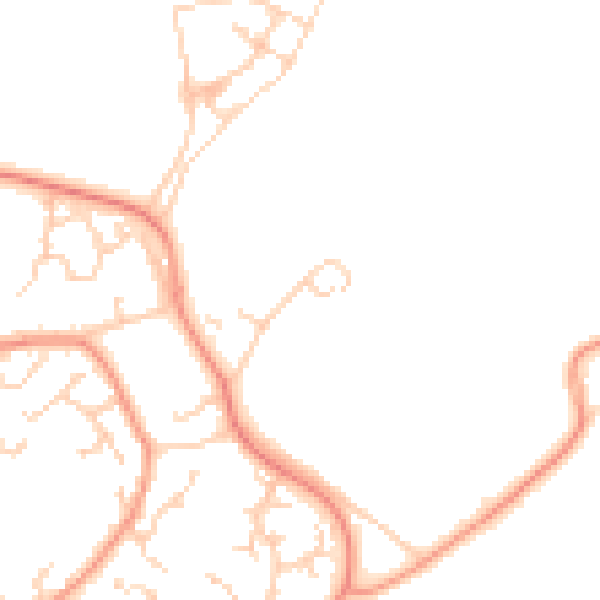 Daytime road noise heatmap for SO40 4XE