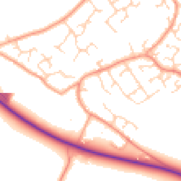 Daytime road noise heatmap for SO40 4XG