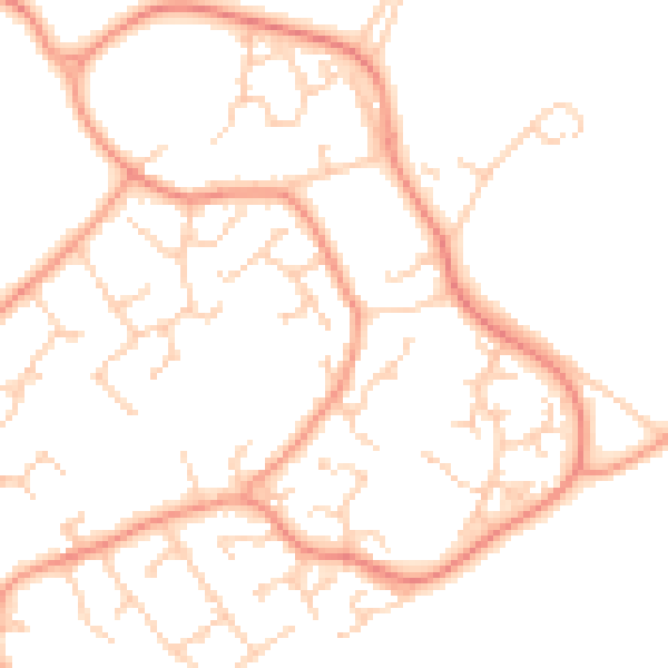 Daytime road noise heatmap for SO40 4XP