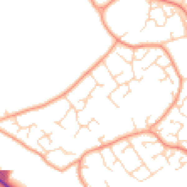 Daytime road noise heatmap for SO40 4XS