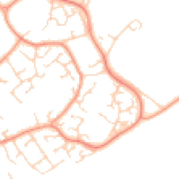Daytime road noise heatmap for SO40 4XU