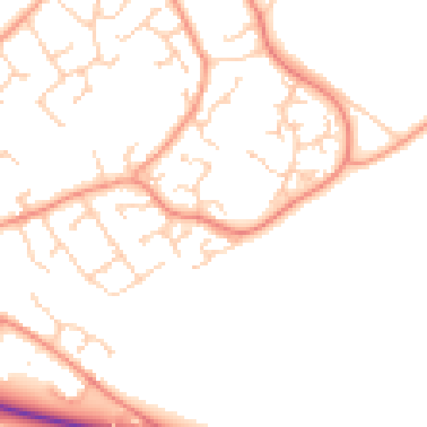 Daytime road noise heatmap for SO40 4XW